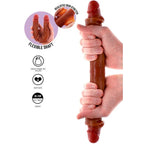 GET REAL - DOPPELENDES SILIKON-DILDO KARAMELL 35 CM