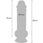 GET REAL - DELUXE REALISTIC PENIS WITH TESTICLES EXTRA THICK 28 CM