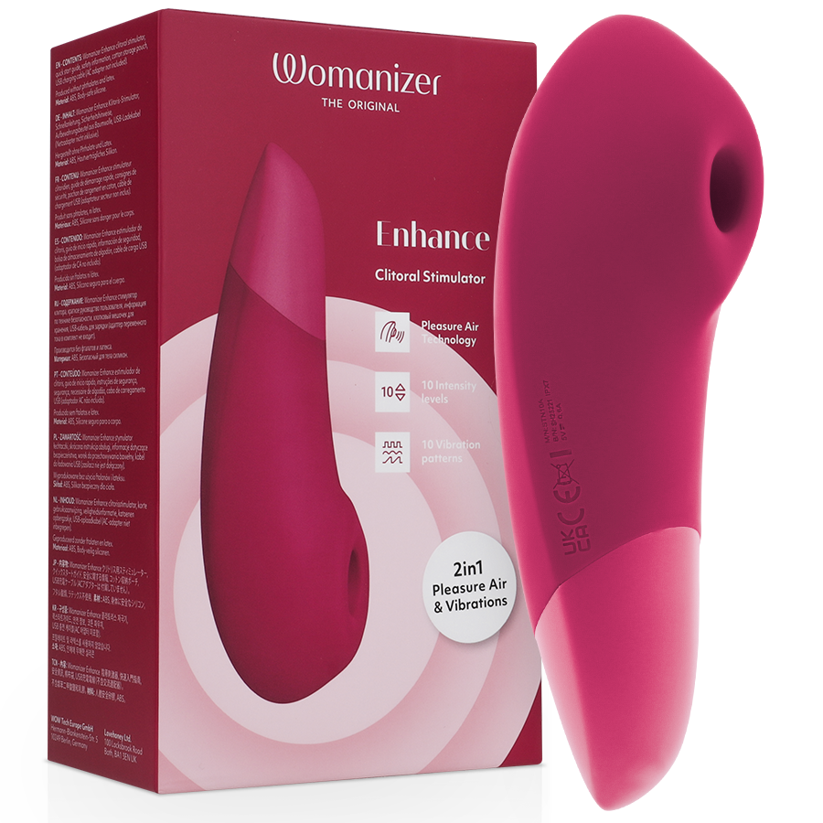 Womanizer Enhance Klitorisstimulator mit Pleasure Air & Vibration – Leuchtendes Pink