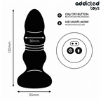 ADDICTED TOYS – ROTIERENDER VIBRIERENDER ANALPLUG MIT LED-LICHT UND FERNBEDIENUNG