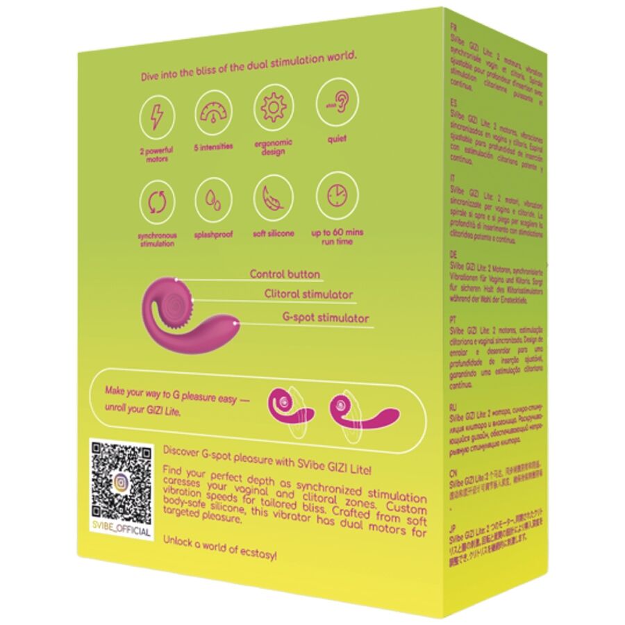 Snail Vibe GIZI Lite Dual-Vibrator Rosa – Produktansicht 5