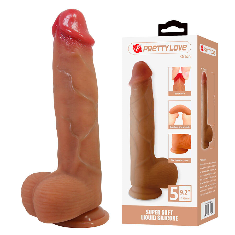 PRETTY LOVE - ORTON REALISTISCHER DILDO MIT SAUGNAPF 23,5 CM -Ø- 4,9 CM