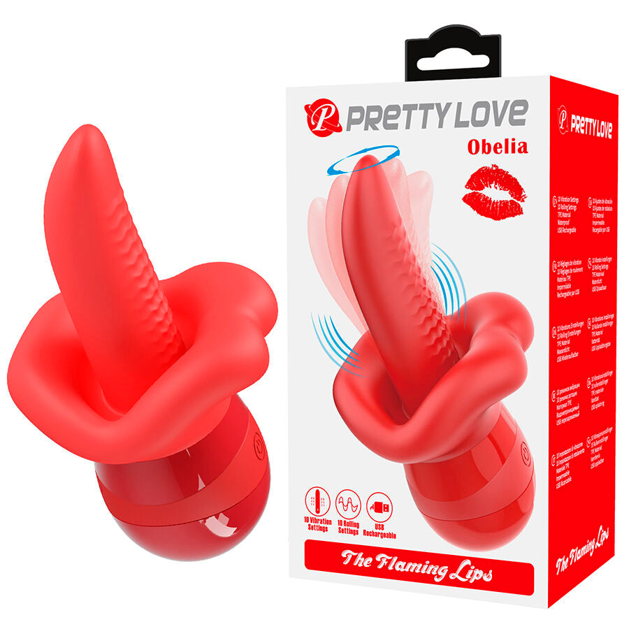 Pretty Love Obelia Masturbator mit Zungenvibrator & Orbitalbewegung
