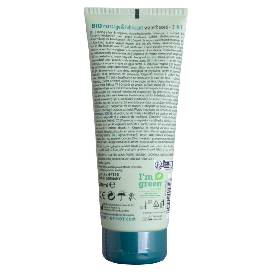 HOT - BIO-MASSAGE & GLEITMITTEL AUF WASSERBASIS 2 IN 1 200 ML