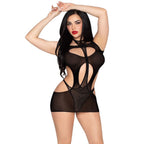 Leg Avenue 81680 – Minikleid-Set mit Neckholder-Body, Schwarz