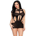 Leg Avenue 81680 – Minikleid-Set mit Neckholder-Body, Schwarz