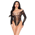 LEG AVENUE - 89370 NETZ- UND SPITZENTEDDY, SCHWARZ - EINHEITSGRÖSSE