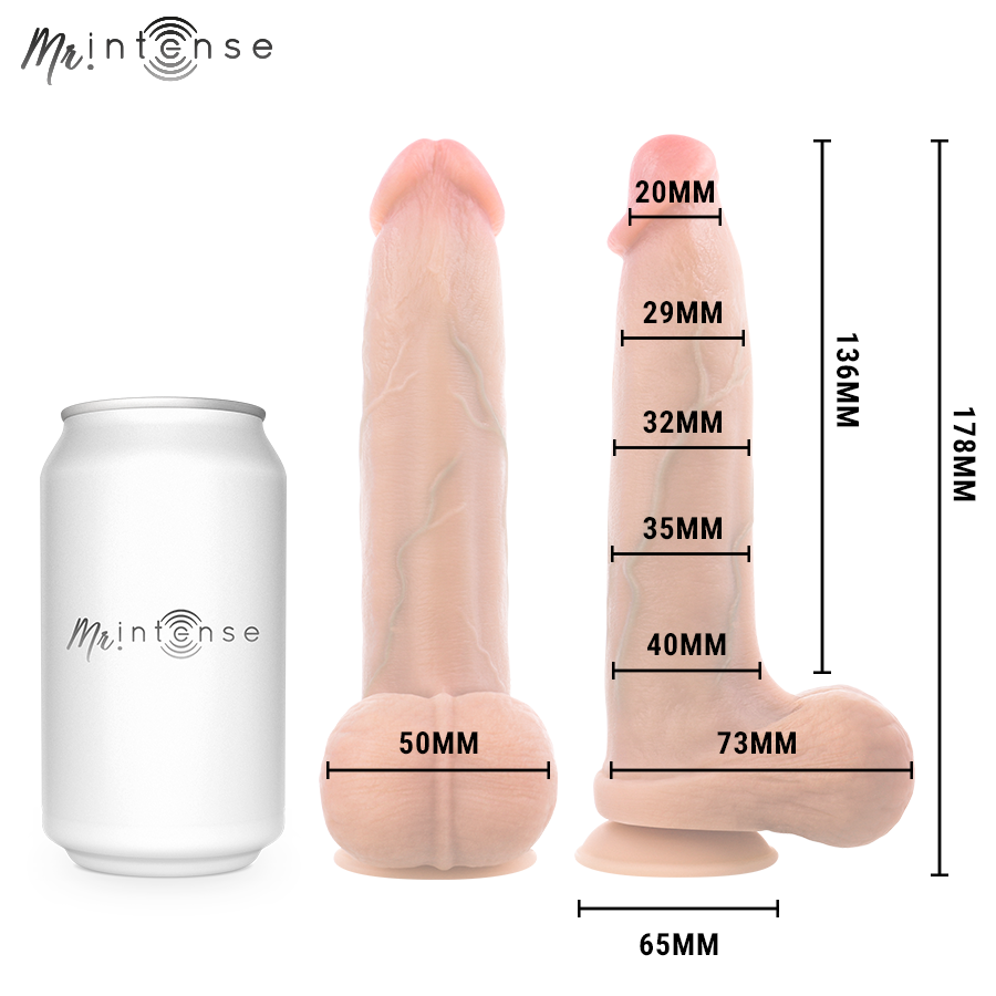 MR INTENSE – BRUCE S SILIKON-DILDO MIT HODEN, 17,8 CM, Ø 4 CM
