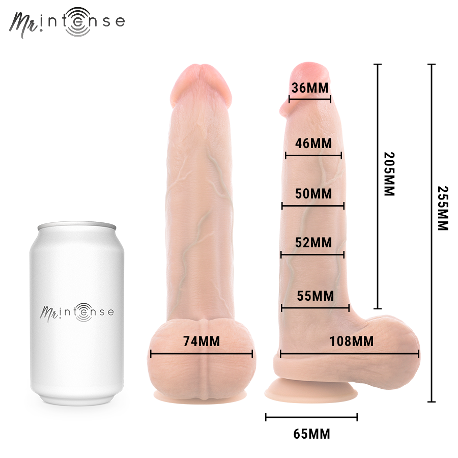 MR INTENSE - BRUCE XL SILIKON-DILDO MIT HODEN 25,5 CM -Ø- 5,5 CM