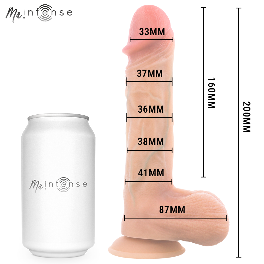 MR INTENSE - LOGAN VIBRATOR DILDO SILIKON MIT WÄRMEEFFEKT UND FERNBEDIENUNG 20 CM -Ø- 4,1 CM