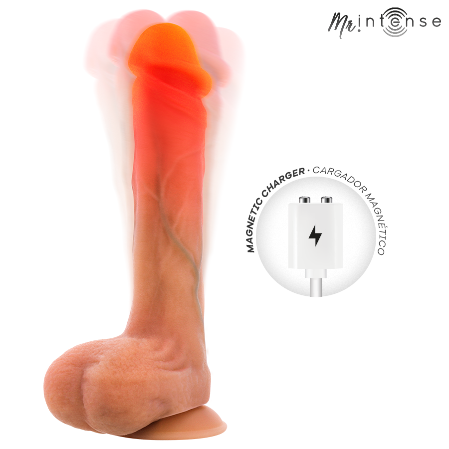 MR INTENSE - BRADLEY SILIKON-VIBRATIONSDILDO MIT WÄRMEEFFEKT UND FERNBEDIENUNG 21 CM -Ø- 4,2 CM
