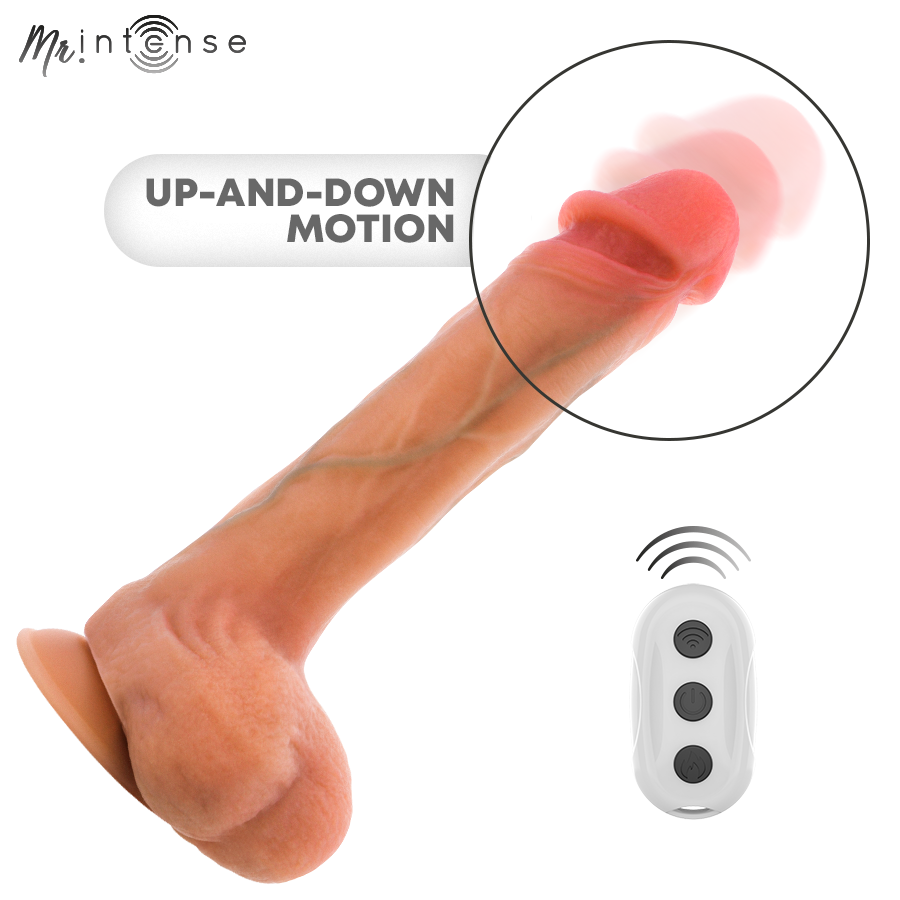 MR INTENSE - BRADLEY SILIKON-VIBRATIONSDILDO MIT WÄRMEEFFEKT UND FERNBEDIENUNG 21 CM -Ø- 4,2 CM