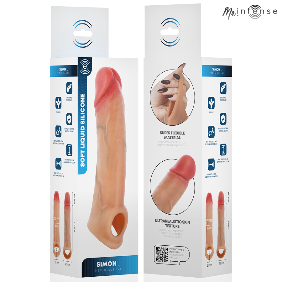 MR INTENSE - SIMON L SILIKON-PENISÜBERZUG 16 CM -Ø- 4,5 CM
