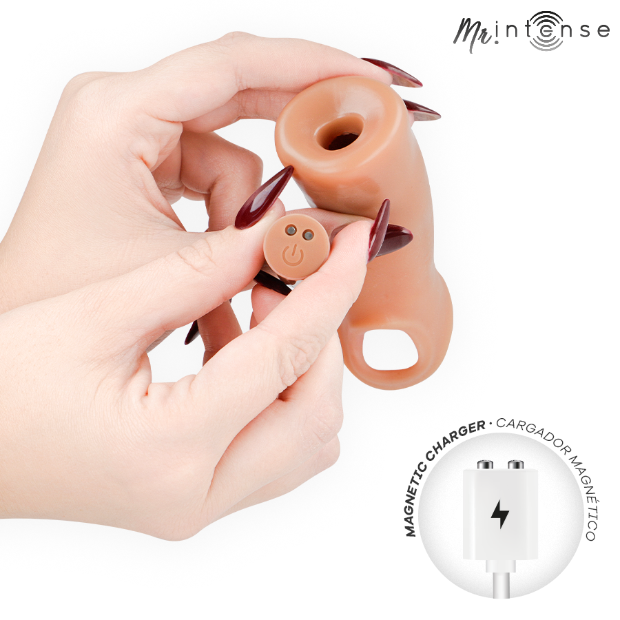 MR INTENSE - ARNOLD M VIBRATOR SILIKON-PENISHÜLLE MIT FERNBEDIENUNG 14,5 CM -Ø- 4 CM
