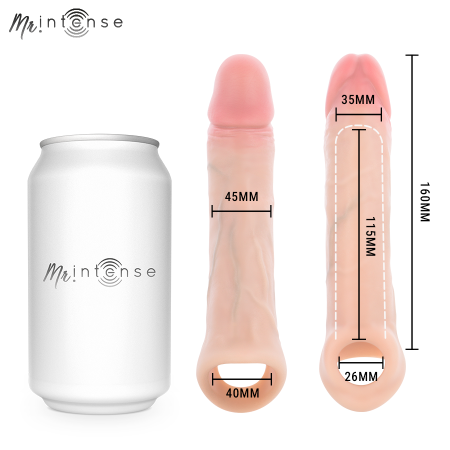 MR INTENSE - ARNOLD L VIBRATOR SILIKON-PENISHÜLLE MIT FERNBEDIENUNG 16 CM -Ø- 4,5 CM