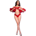 CHILIROSE - CR 4885 ROT-TANGAS MIT OFFENEM SCHRITT M
