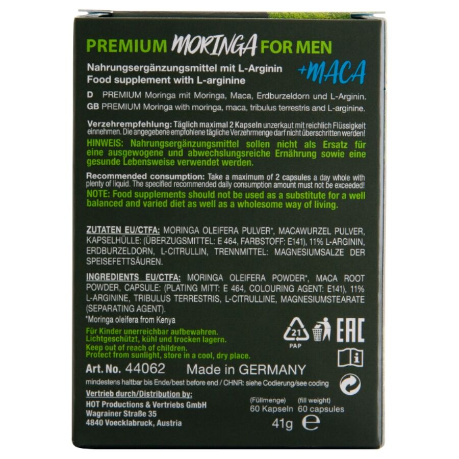 HOT - MORINGA MEN CAPS MAN 60 EINHEITEN