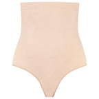 BYE-BRA - TANGA DE TALLE ALTO SIN COSTURAS BEIGE TALLA M