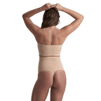 BYE-BRA - TANGA DE TALLE ALTO SIN COSTURAS BEIGE TALLA L