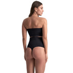 BYE-BRA - NAHTLOSER STRING-TANGA MIT WEICHEM GRIFF UND HOHEM BUND, SCHWARZ, GRÖSSE XXL