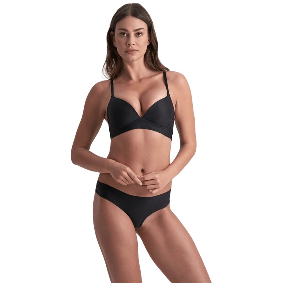 BYE-BRA - PACK 2 TANGAS INVISIBLES BEIGE Y NEGRO TALLA XXL