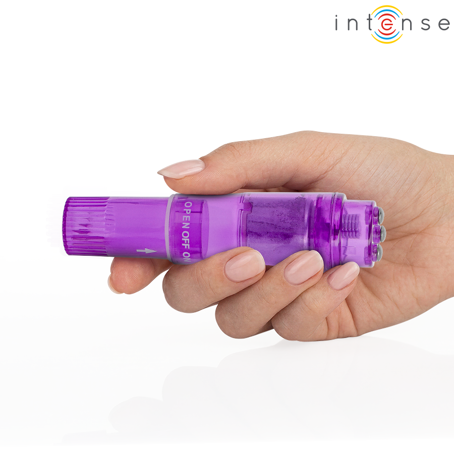 INTENSE Kurt Mini-Vibrator Lila mit 4 Wechselaufsätzen