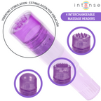 INTENSE Kurt Mini-Vibrator Lila mit 4 Wechselaufsätzen