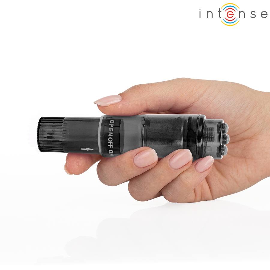 INTENSE Kurt Mini-Vibrator Schwarz – 4 austauschbare Aufsätze