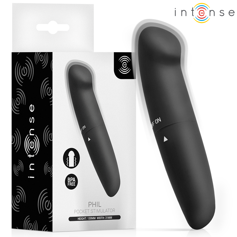 INTENSE Phil G-Punkt-Vibrator in Schwarz, 13 cm – Produktansicht