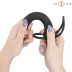 INTENSE Lucas Analdildo mit Penis- & Hodenring – Schwarz, 15,5 cm