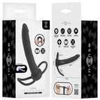 INTENSE Lucas Analdildo mit Penis- & Hodenring – Schwarz, 15,5 cm