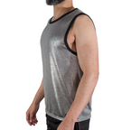 MACHO - T-SHIRT MIT FEINEM GLITZER, GRÖSSE L/XL