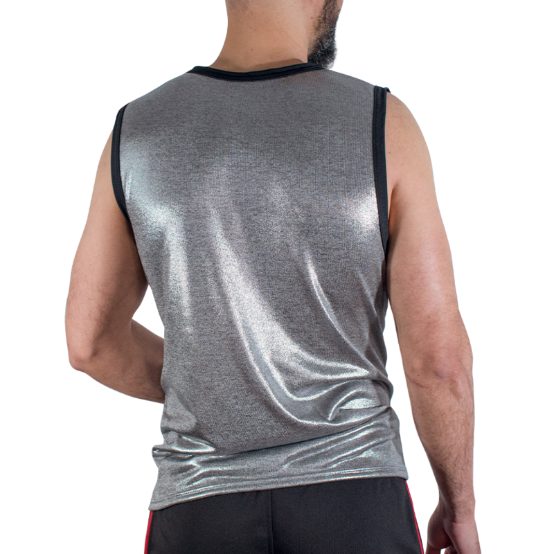 MACHO - T-SHIRT MIT FEINEM GLITZER, GRÖSSE L/XL