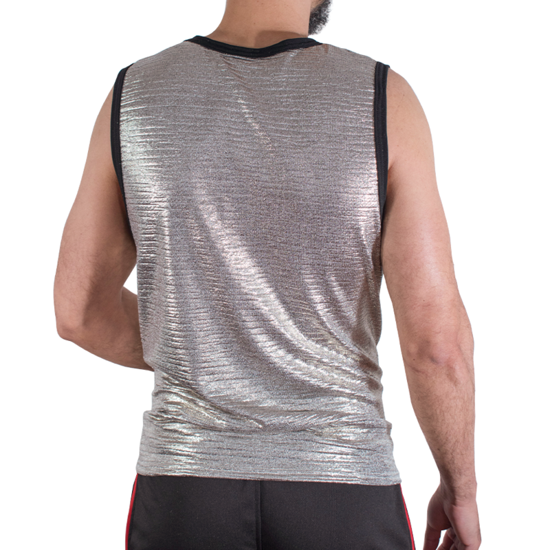 MACHO - T-SHIRT MIT FEINEM GLITZER, GRÖSSE S/M
