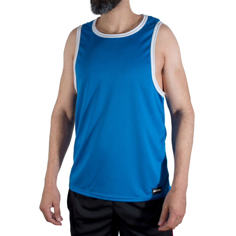 MACHO - CMV002 BLAUES SPORT-T-SHIRT L/XL