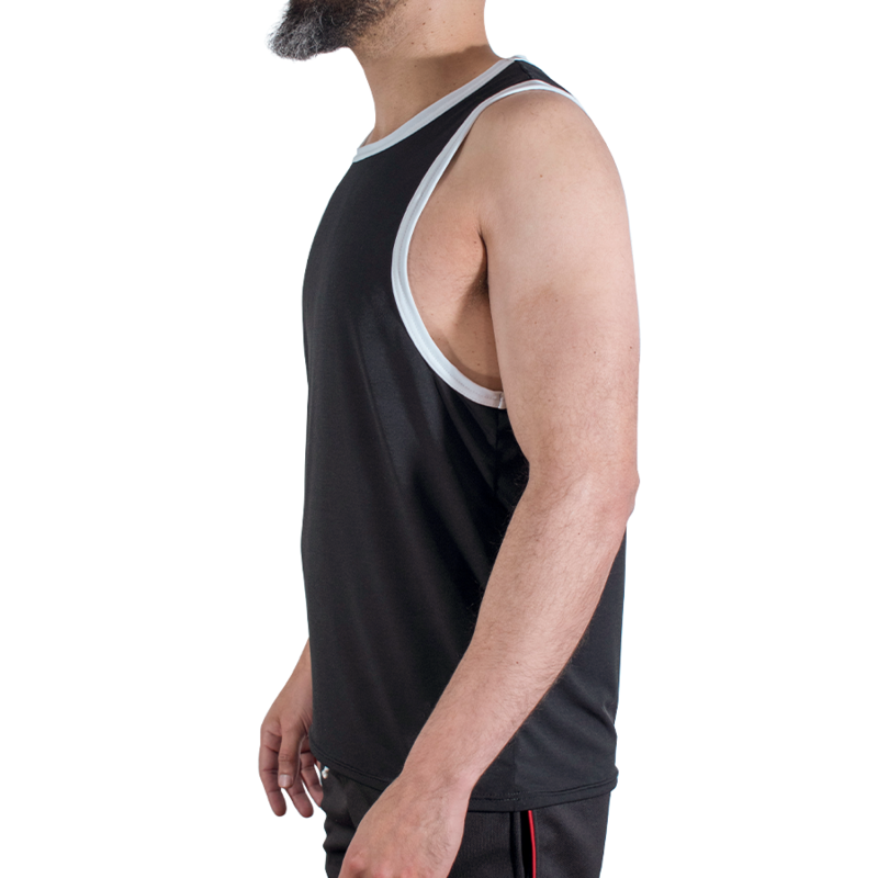 MACHO - CMV004 SCHWARZES GYM-T-SHIRT S/M