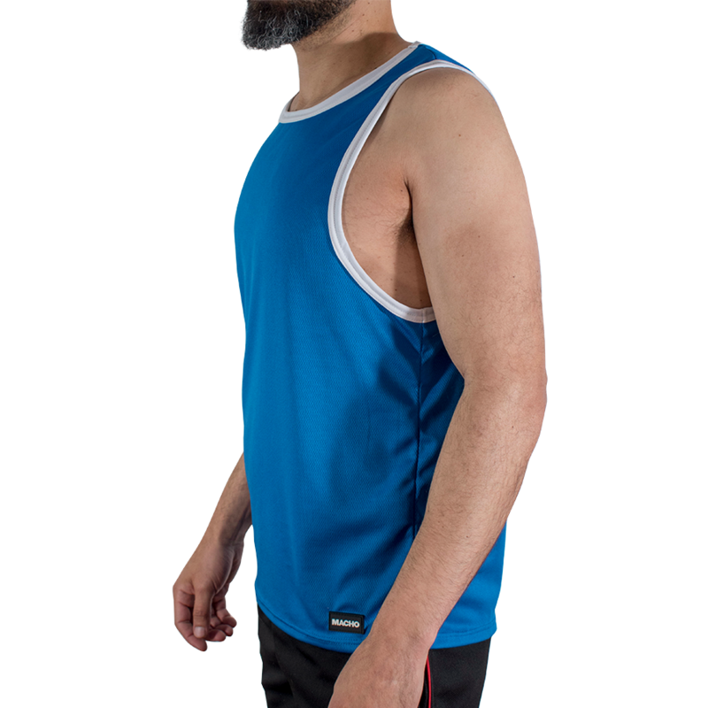 MACHO - CMV002 BLAUES GYM-T-SHIRT S/M