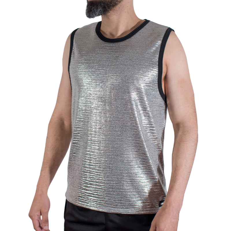 MACHO - T-SHIRT MIT FEINEM GLITZER, GRÖSSE L/XL