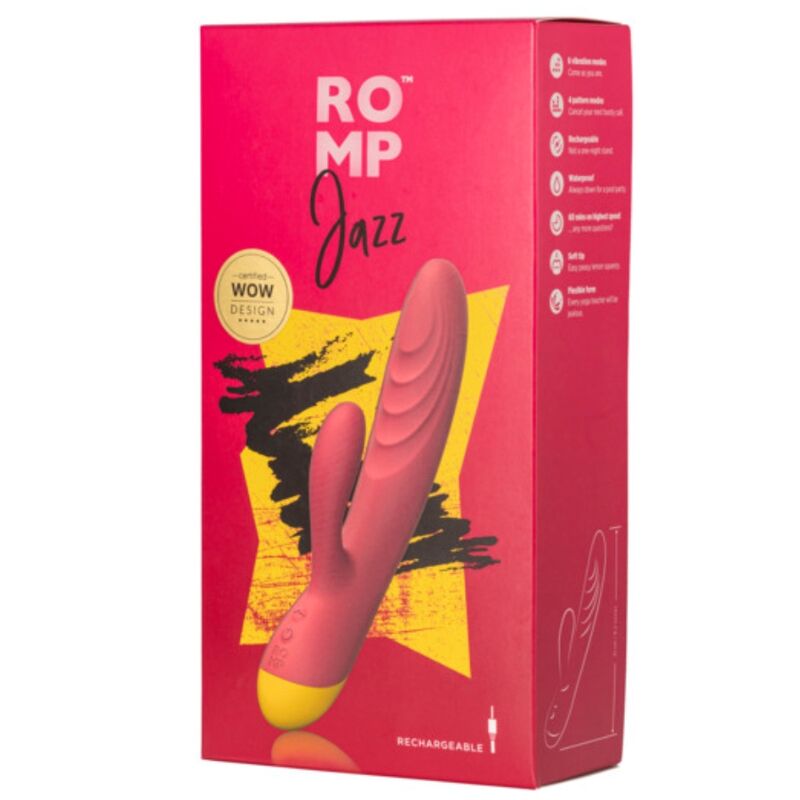 ROMP - JAZZ WIEDERAUFLADBARER HASENVIBRATOR ROT