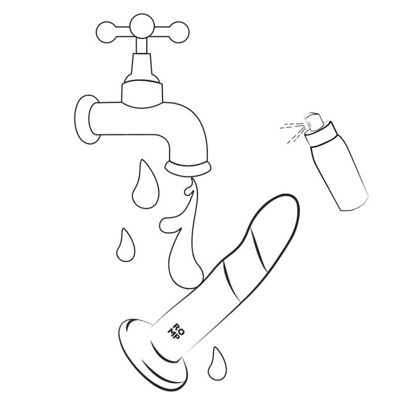 ROMP - PICCOLO SILIKONDILDO MIT DREIFARBIGEM SAUGAUFFANG 14 CM