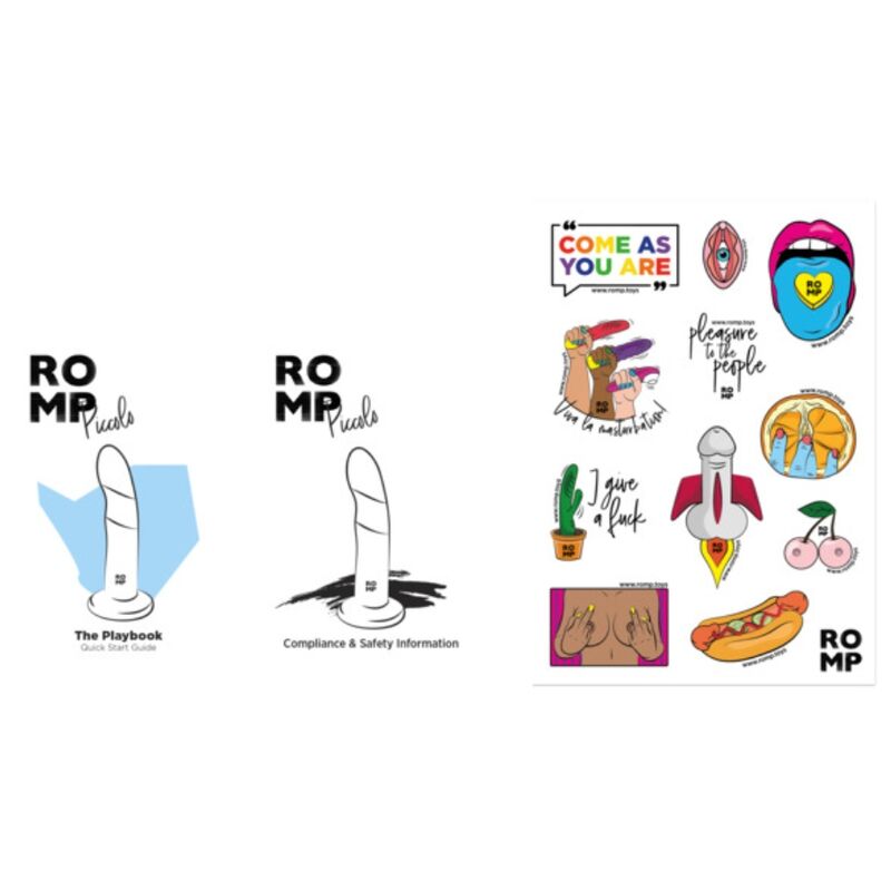 ROMP - PICCOLO SILIKONDILDO MIT DREIFARBIGEM SAUGAUFFANG 14 CM