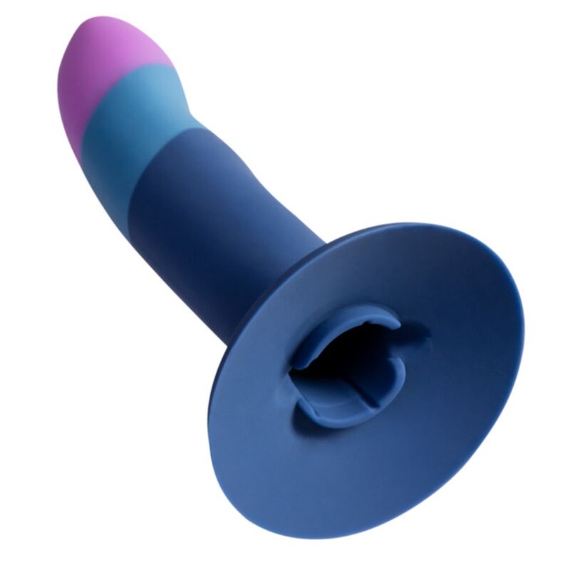 ROMP - PICCOLO SILIKONDILDO MIT DREIFARBIGEM SAUGAUFFANG 14 CM