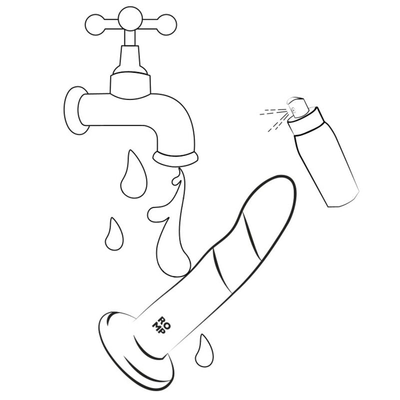 ROMP - DIZI Silikon-Dildo mit Saugnapf, dreifarbig, 18 cm