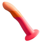 ROMP - DIZI Silikon-Dildo mit Saugnapf, dreifarbig, 18 cm
