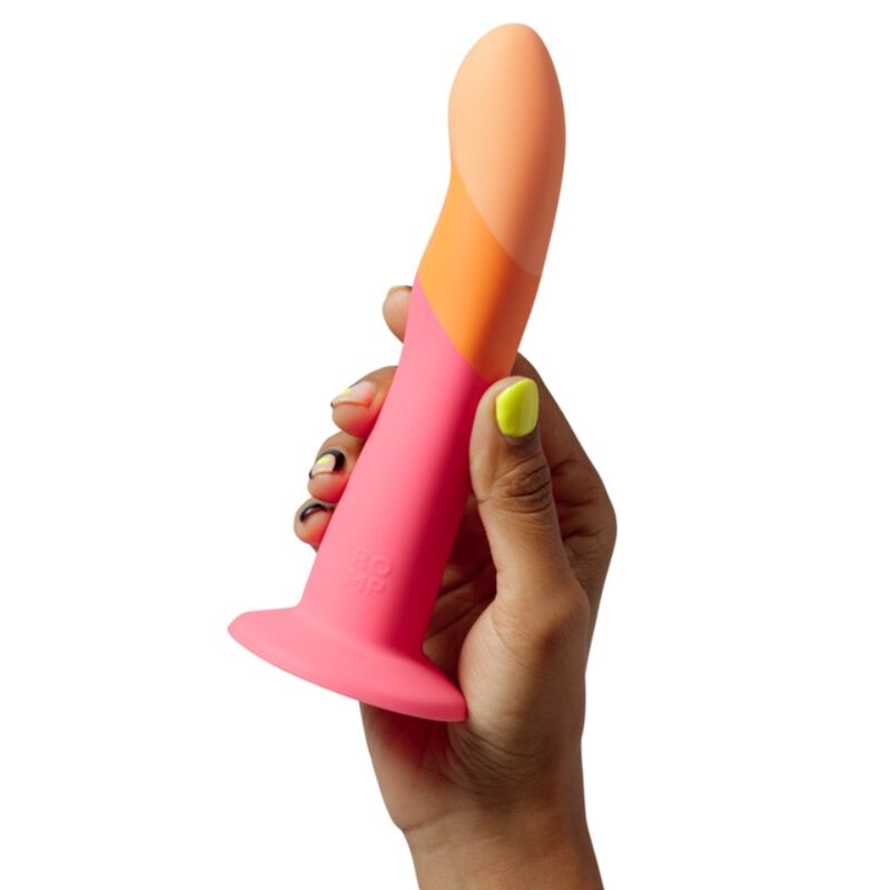 ROMP - DIZI Silikon-Dildo mit Saugnapf, dreifarbig, 18 cm