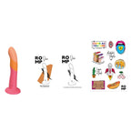 ROMP - DIZI Silikon-Dildo mit Saugnapf, dreifarbig, 18 cm
