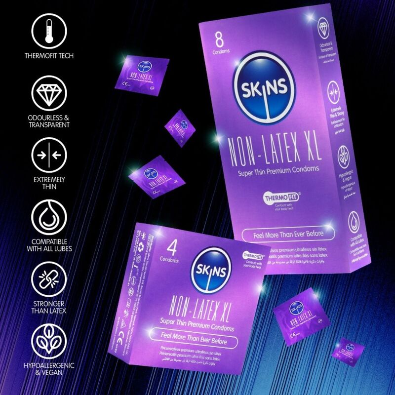 SKINS - LATEXFREIE KONDOME XL, 4ER-PACKUNG