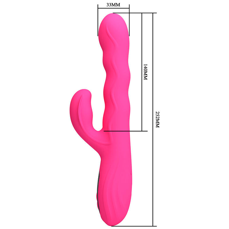 PRETTY LOVE - WINTERS MULTIFUNKTIONS-HASENVIBRATOR MIT LED-ANZEIGE, PINK
