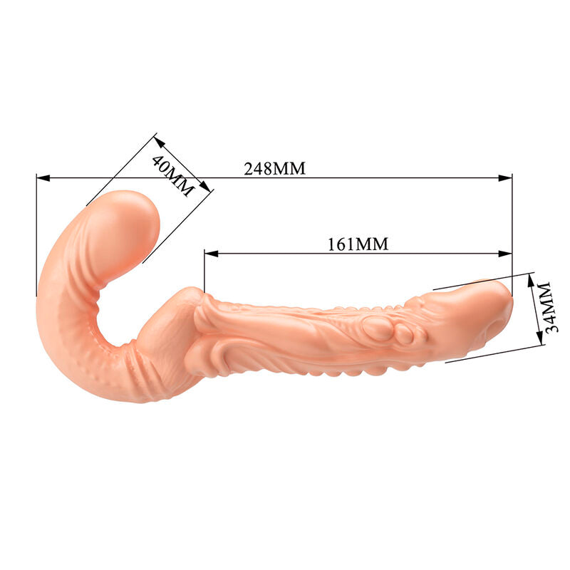 BAILE - EMMA TEXTURED DOUBLE PENETRATION STRAP-ON FLESH
