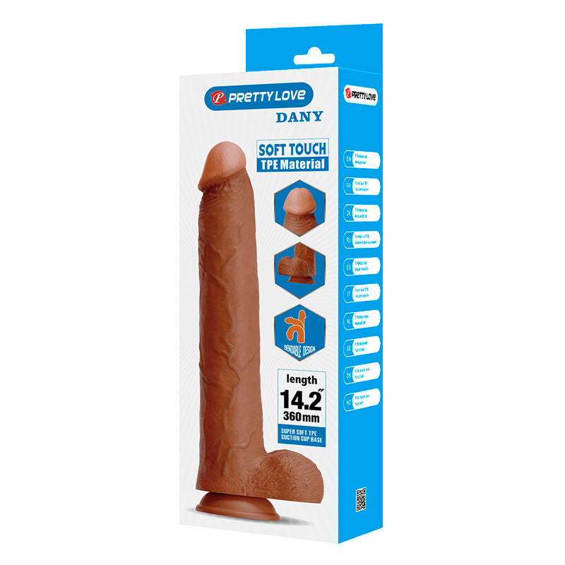 Pretty Love Dany Dildo 36 cm – Braun